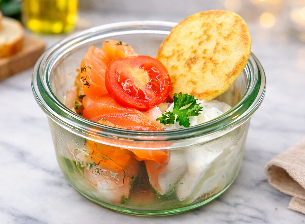 bocaux verre cocktail gourmand hors d'oeuvre